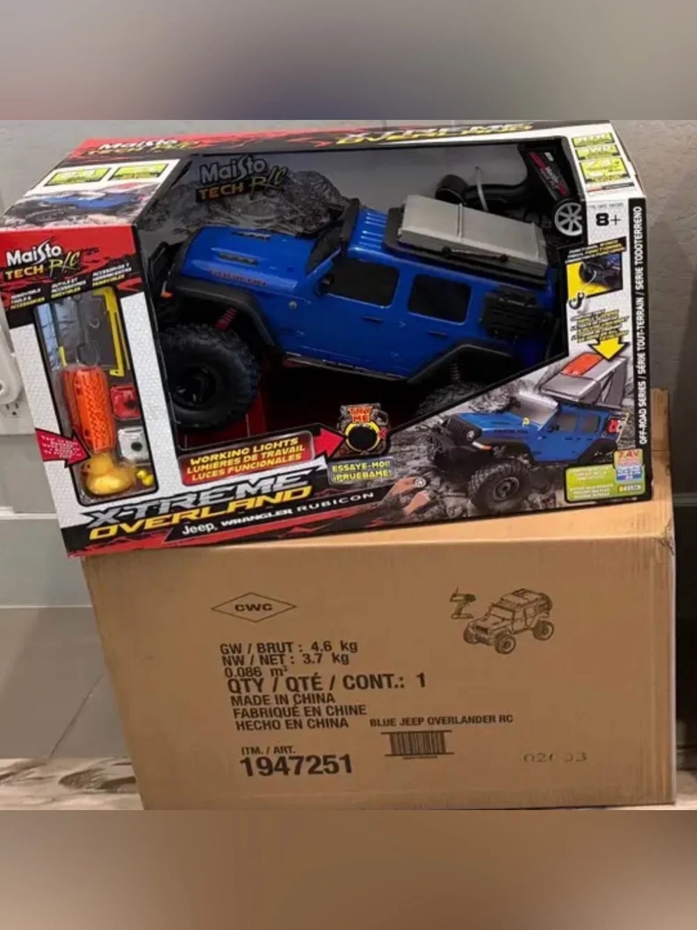 Tech RC Kids Jeep Wrangler Extreme Overland Rubicon - Blue